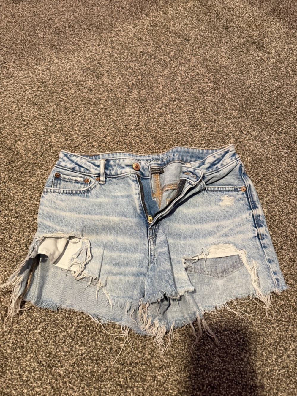 American Eagle Outfitters Light Wash Distressed Denim Shorts